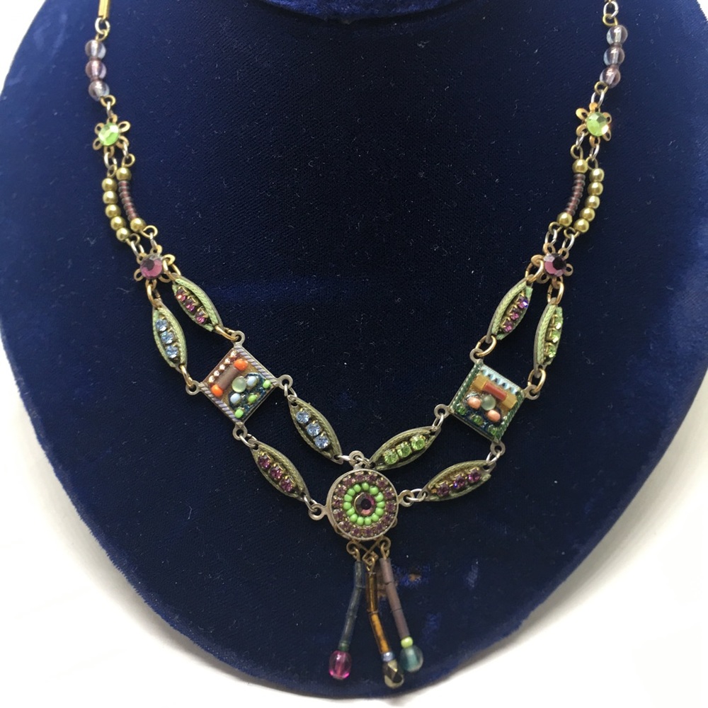 Signed ADaYa jewelry. Gorgeous Hand Made Adaya Necklace Swarovski Crystals - Picture 2 of 5